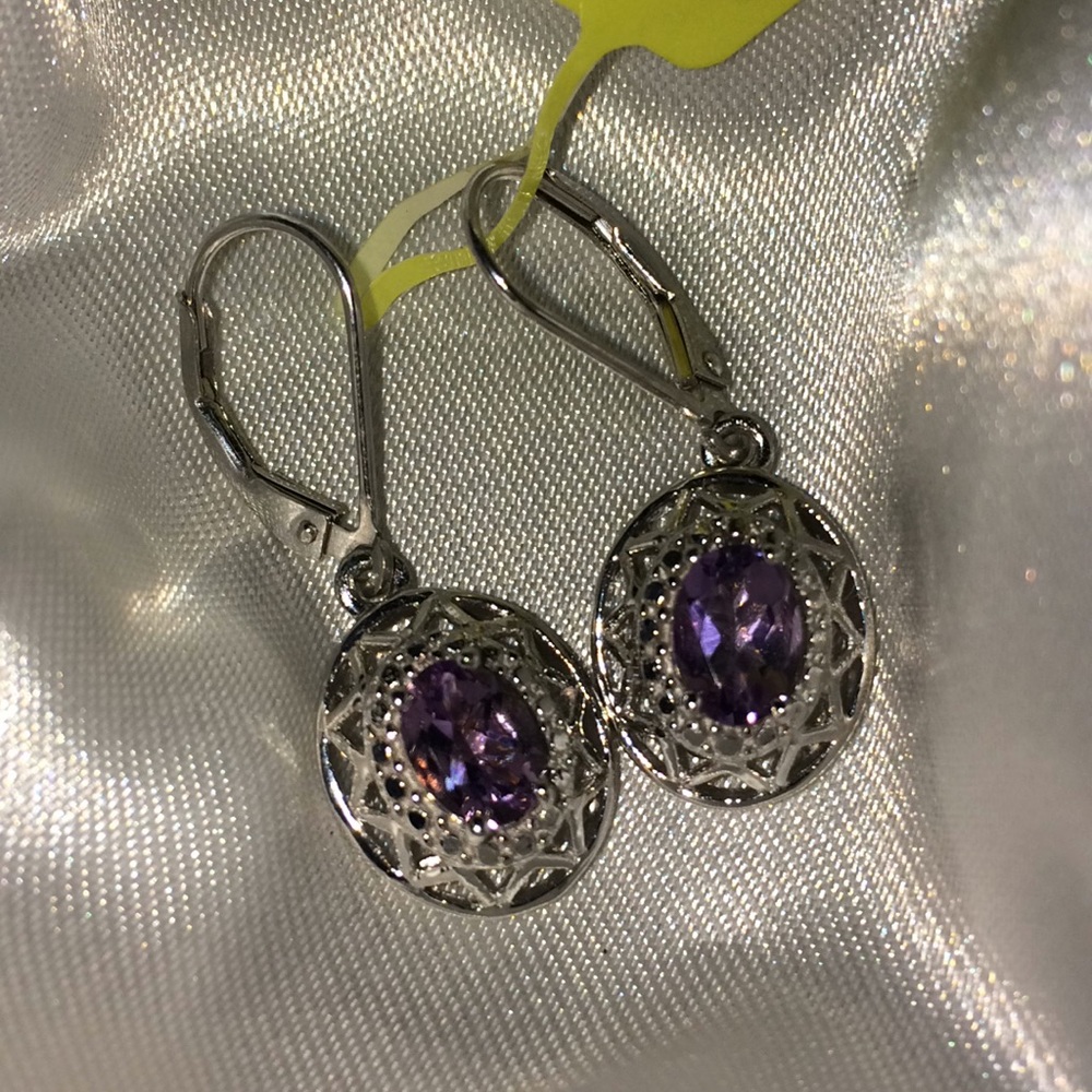 Amethyst earrings in sterling silver